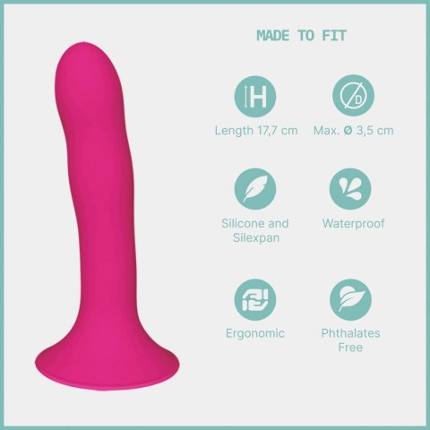 Adrien Lastic Hitsens 4 - dildo o podwójnej gęstości, 6,8", różowe