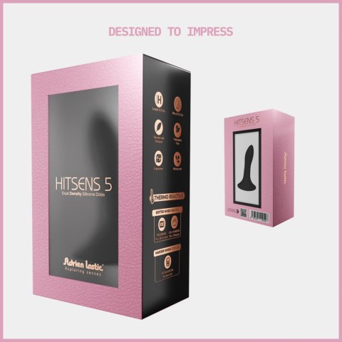 Adrien Lastic Hitsens 5 - dildo o podwójnej gęstości, 5", czarne