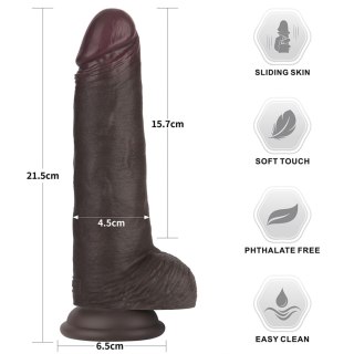 8.5'' Sliding Skin Pro II Dual Layer Silicone Dong (Black)