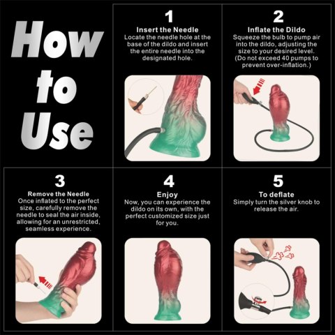 8'' Dual Density Silicone Inflatable Dildo