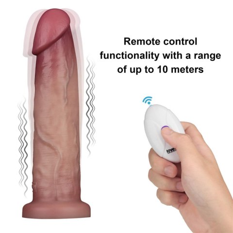 9" Vibrating Sliding Skin Pro II Dual Layer Silicone Dong