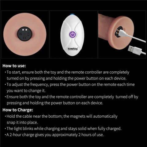 9" Vibrating Sliding Skin Pro II Dual Layer Silicone Dong