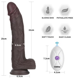 10" Vibrating Sliding Skin Pro II Silicone Dong (Black)