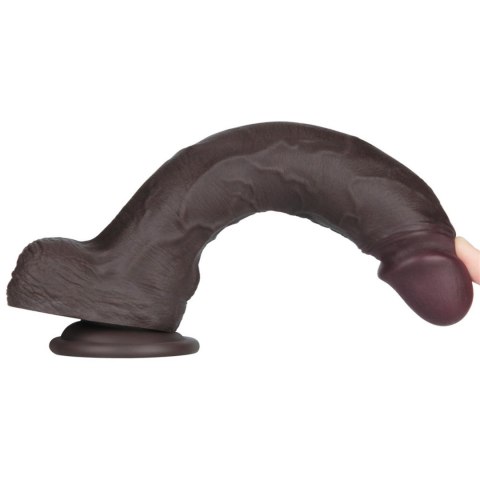 10" Vibrating Sliding Skin Pro II Silicone Dong (Black)