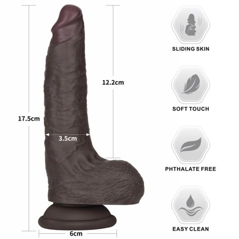 7'' Sliding Skin Pro II Dual Layer Silicone Dong (Black)