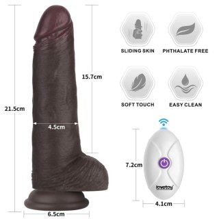 8.5"8.5" Vibrating Sliding Skin Pro II Silicone Dong (Black)
