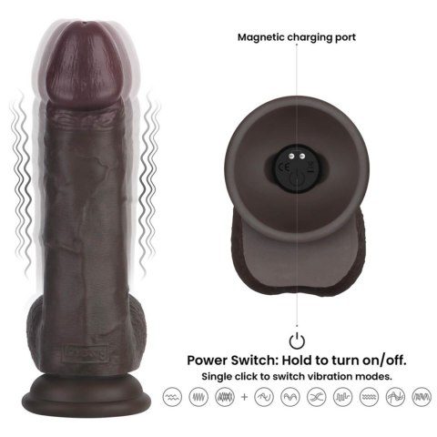8.5"8.5" Vibrating Sliding Skin Pro II Silicone Dong (Black)