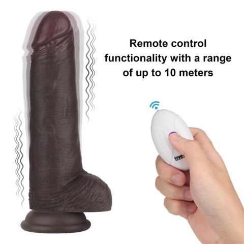 8.5"8.5" Vibrating Sliding Skin Pro II Silicone Dong (Black)