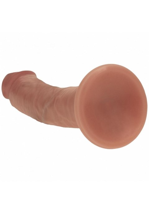 Dual Density Silicone Curved Realistic Dildo with Suction Cup - 6" / 15,5 cm - Tan