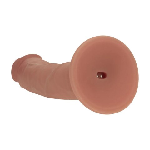 Dual Density Silicone Curved Realistic Vibrating Dildo with Suction Cup - 6" / 15,5 cm - Tan