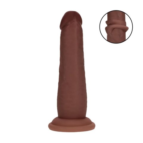 Dual Density Silicone Realistic Sliding Skin Dildo - 6" / 15,5 cm - Brown