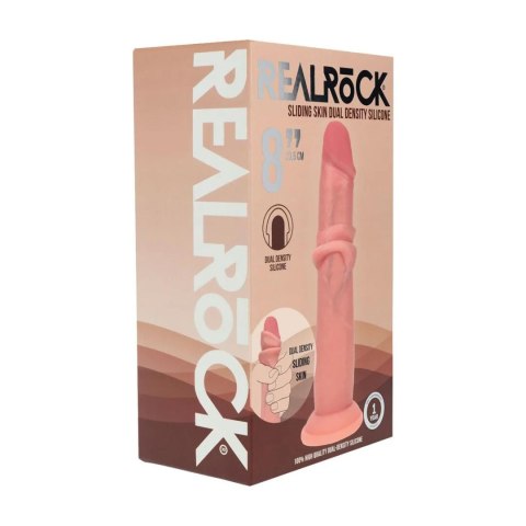 Dual Density Silicone Realistic Sliding Skin Dildo - 8" / 20,5 cm - Flesh