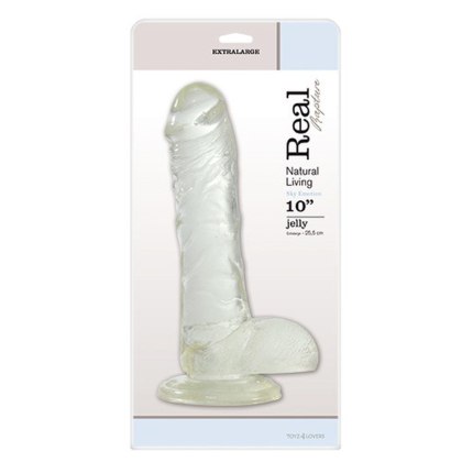 Real Rapture - duże realistyczne dildo z jądrami, przezroczyste, 10"