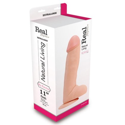 Real Rapture Natural Living - duże realistyczne dildo, cieliste, 11"