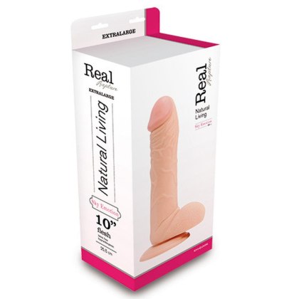 Real Rapture Natural Living - duże realistyczne dildo, cieliste, 10"