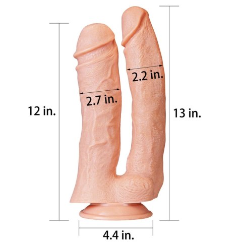 12'' Realistic Mega Double Dildo Lovetoy 12'' Realistic Mega Double Dildo Lovetoy
