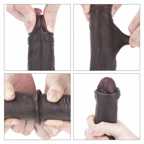 7'' Sliding Skin Dual Layer Dong - Black Lovetoy 7'' Sliding Skin Dual Layer Dong - Black Lovetoy