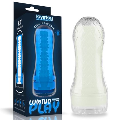 LoveToy Lumino Play - świecący w ciemności masturbator, prążkowany