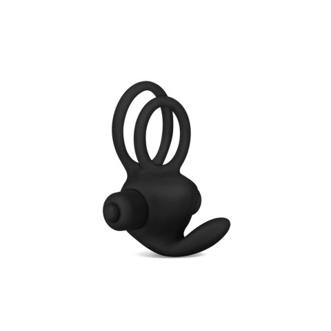 Power Clit Duo Silicone Cockring Black Lovetoy Power Clit Duo Silicone Cockring Black Lovetoy