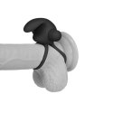 Power Clit Duo Silicone Cockring Black Lovetoy