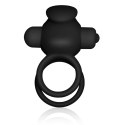 Power Clit Duo Silicone Cockring Black Lovetoy