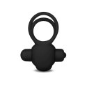 Power Clit Duo Silicone Cockring Black Lovetoy
