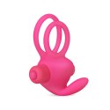 Power Clit Duo Silicone Cockring Pink Lovetoy Power Clit Duo Silicone Cockring Pink Lovetoy
