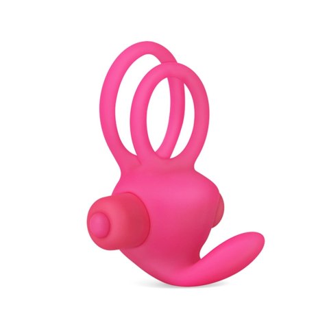 Power Clit Duo Silicone Cockring Pink Lovetoy Power Clit Duo Silicone Cockring Pink Lovetoy