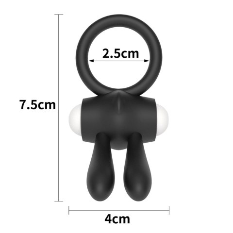 Power Clit Silicone Cockring Black Lovetoy Power Clit Silicone Cockring Black Lovetoy