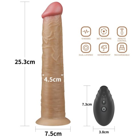 10'' Dual Layered Platinum Silicone Rotator Lovetoy 10'' Dual Layered Platinum Silicone Rotator Lovetoy