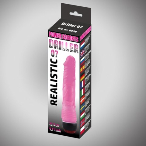 Driller 07 pink 21,5 cm realistic vibrating Power Escorts Driller 07 pink 21,5 cm realistic vibrating Power Escorts