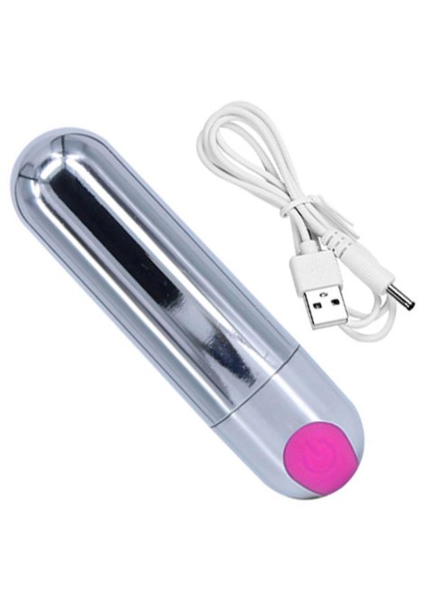 Wibrator-Strong Bullet Vibrator Silver/Pink USB 10 Function B - Series Magic Wibrator-Strong Bullet Vibrator Silver/Pink USB 10 Function B - Series Magic