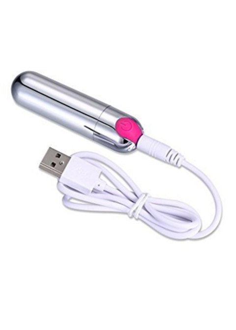 Wibrator-Strong Bullet Vibrator Silver/Pink USB 10 Function B - Series Magic Wibrator-Strong Bullet Vibrator Silver/Pink USB 10 Function B - Series Magic