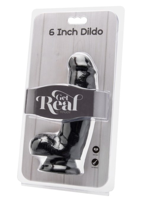 Dildo 6 inch with Balls Black TOYJOY Dildo 6 inch with Balls Black TOYJOY
