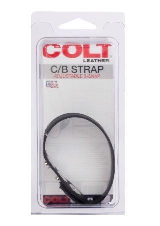 COLT Leather C/B Strap 3-snap Black CalExotics