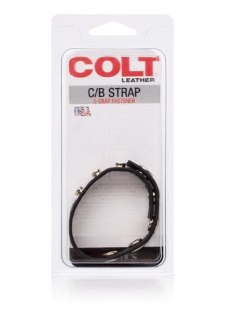 COLT Leather C/B Strap 5-snap Black CalExotics