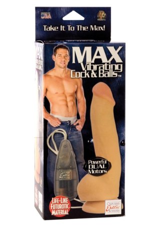 Max Vibrating Cock & Balls Light skin tone CalExotics