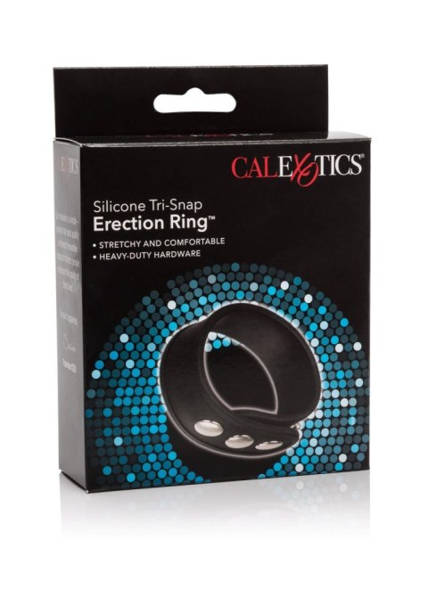 Silicone 3-Snap Erection Ring Black CalExotics Silicone 3-Snap Erection Ring Black CalExotics