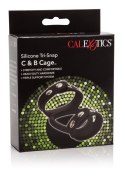 Silicone Tri-Snap C & B Cage Black CalExotics Silicone Tri-Snap C & B Cage Black CalExotics