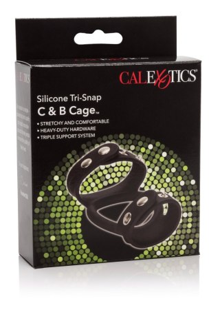 Silicone Tri-Snap C & B Cage Black CalExotics