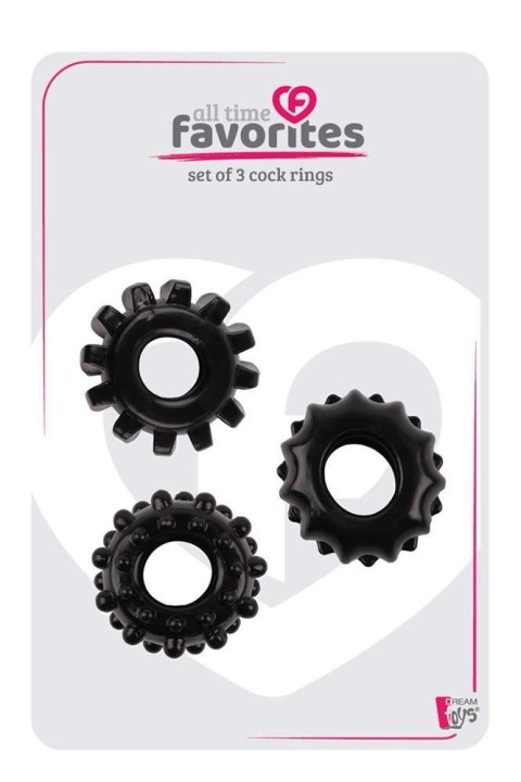 ALL TIME FAVORITES SET OF 3 COCKRINGS BLACK Dream Toys ALL TIME FAVORITES SET OF 3 COCKRINGS BLACK Dream Toys