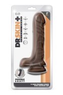 DR. SKIN PLUS 9 INCH POSABLE DILDO WITH BALLS CHOCOLATE Blush DR. SKIN PLUS 9 INCH POSABLE DILDO WITH BALLS CHOCOLATE Blush