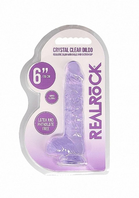 6"" / 15 cm Realistic Dildo With Balls - Purple RealRock 6"" / 15 cm Realistic Dildo With Balls - Purple RealRock