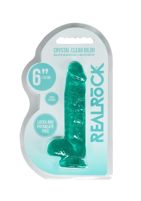 6"""" / 15 cm Realistic Dildo With Balls - Turquoise RealRock 6"""" / 15 cm Realistic Dildo With Balls - Turquoise RealRock