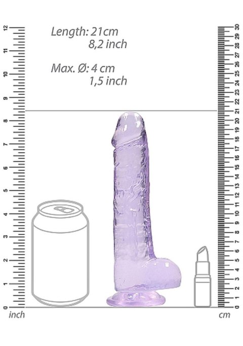 8"" / 20 cm Realistic Dildo With Balls - Purple RealRock 8"" / 20 cm Realistic Dildo With Balls - Purple RealRock