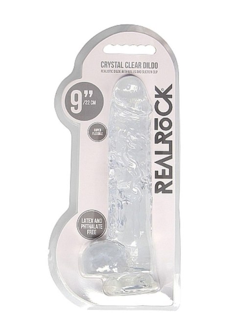 9"" / 23 cm Realistic Dildo With Balls - Transparent RealRock 9"" / 23 cm Realistic Dildo With Balls - Transparent RealRock