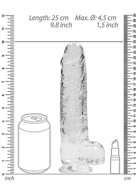 9"" / 23 cm Realistic Dildo With Balls - Transparent RealRock 9"" / 23 cm Realistic Dildo With Balls - Transparent RealRock