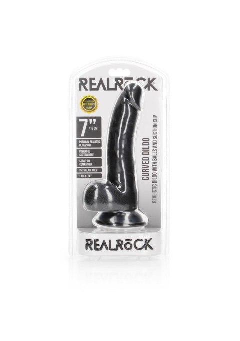 Curved Realistic Dildo Balls Suction Cup - 7""""/ 18 cm RealRock Curved Realistic Dildo Balls Suction Cup - 7""""/ 18 cm RealRock