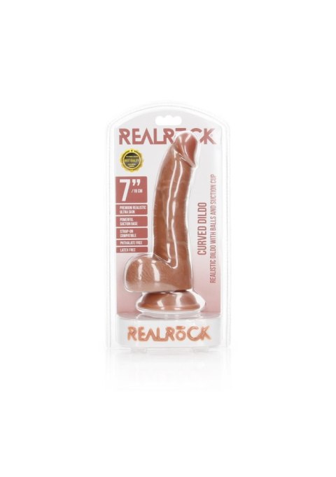 Curved Realistic Dildo Balls Suction Cup - 7""""/ 18 cm RealRock Curved Realistic Dildo Balls Suction Cup - 7""""/ 18 cm RealRock
