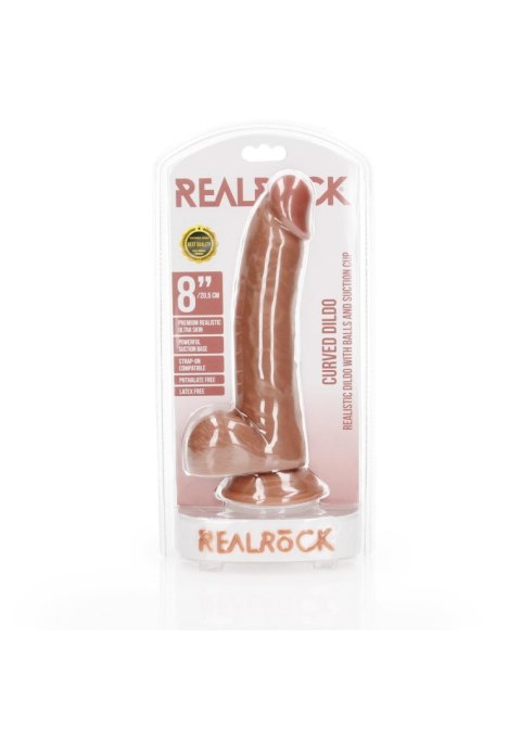 Curved Realistic Dildo Balls Suction Cup - 8""""/ 20,5 cm RealRock Curved Realistic Dildo Balls Suction Cup - 8""""/ 20,5 cm RealRock